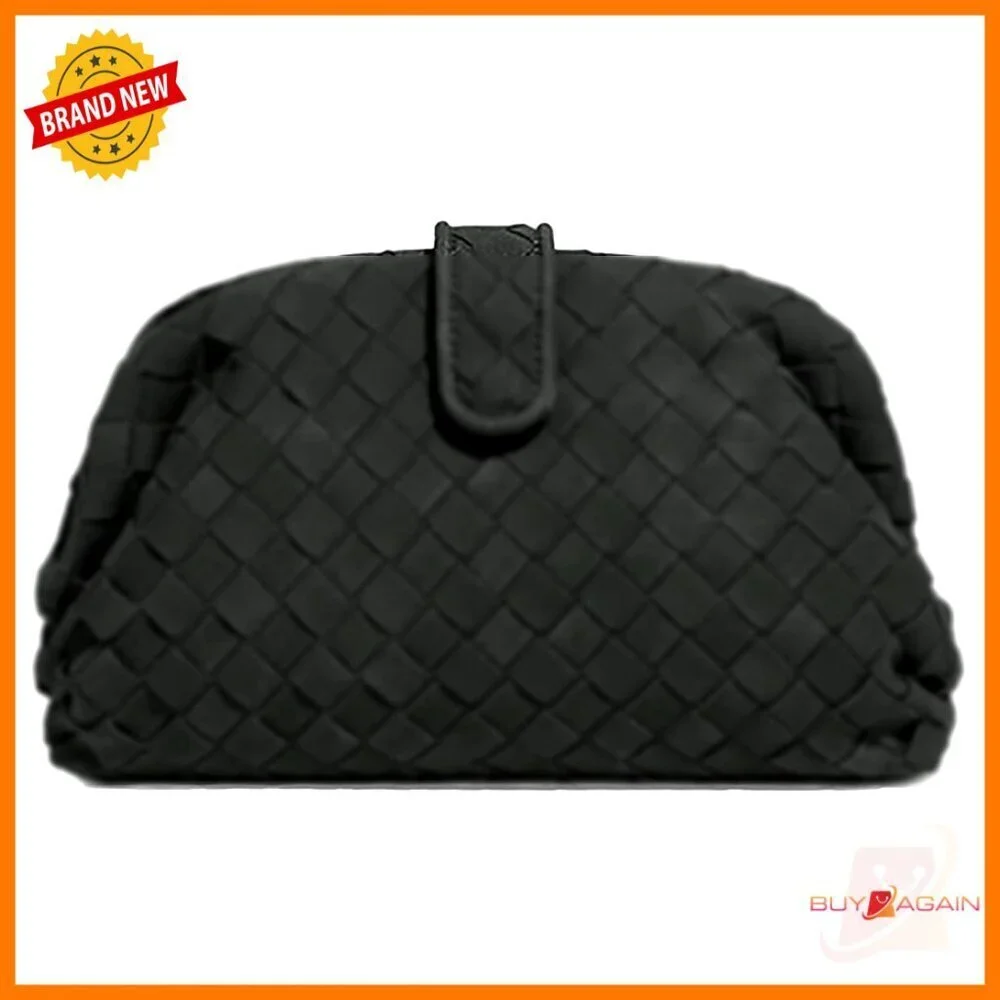 Handwoven PU Leather Crossbody Satchel Shoulder Bag Minimalist Design